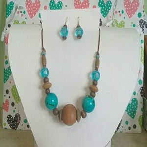 💙Wood necklace!!💙set..